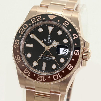 Rolex GMT Master II "Root Beer" Ref 126715CHNR 18KRG Black Dial